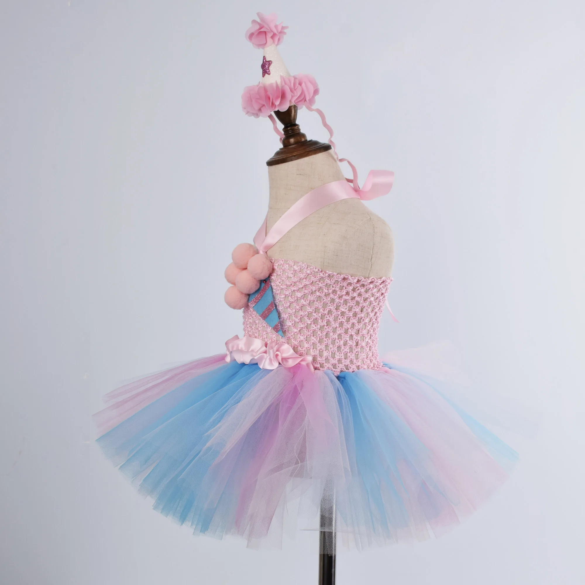 Girls Ice Cream Tutu Dress Baby Girl Sweet Pink Birthday Party Tulle Dresses Kids Gift Halloween Costume 1-12Y | Детская одежда и