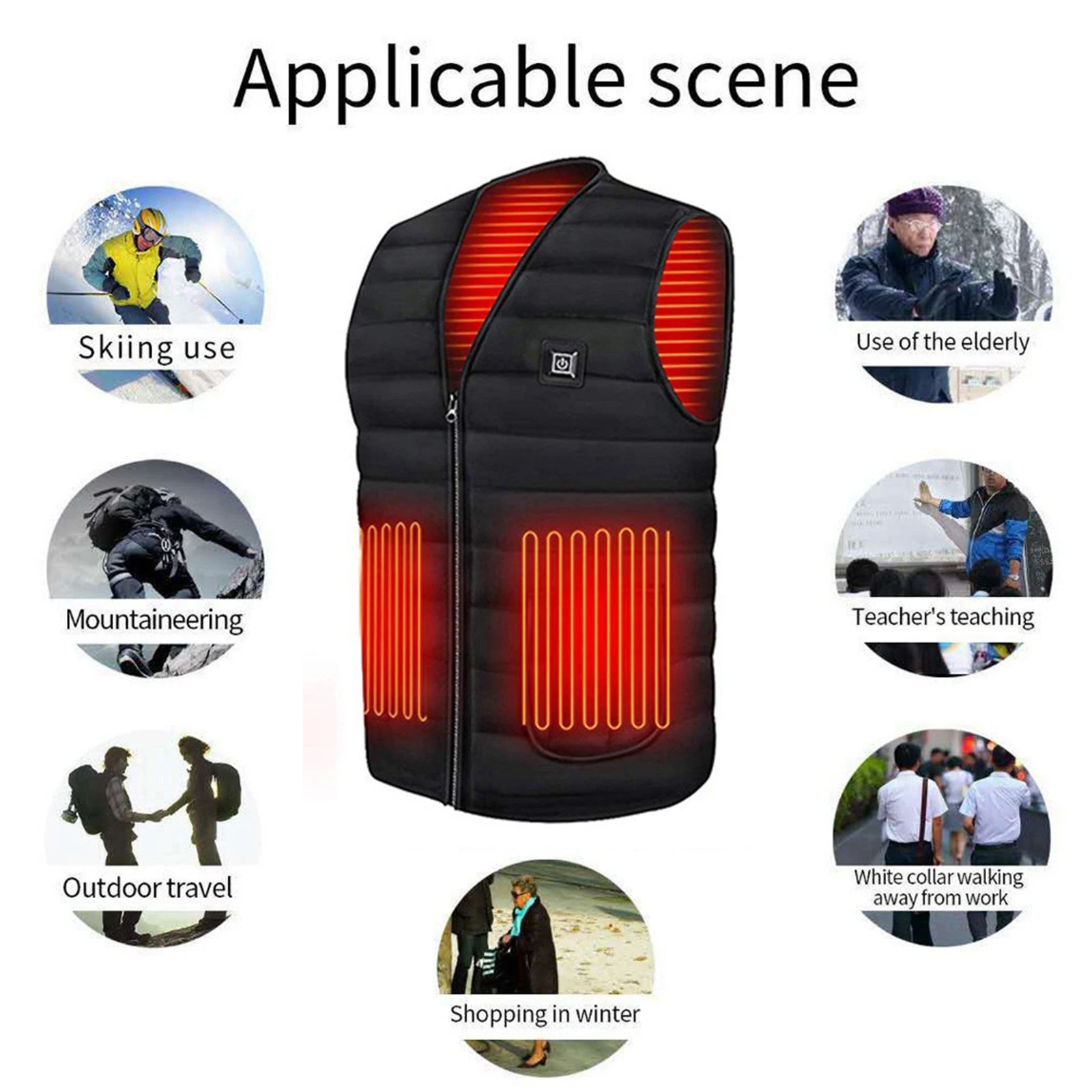 Жилет с электрическим подогревом для мужчин и женщин теплая одежда USB-разъемом