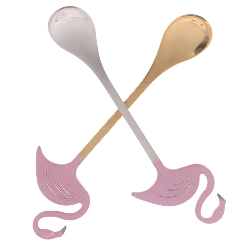 Ложка с Фламинго из нержавеющей стали ложка для кофе чая супа торта желе десерта