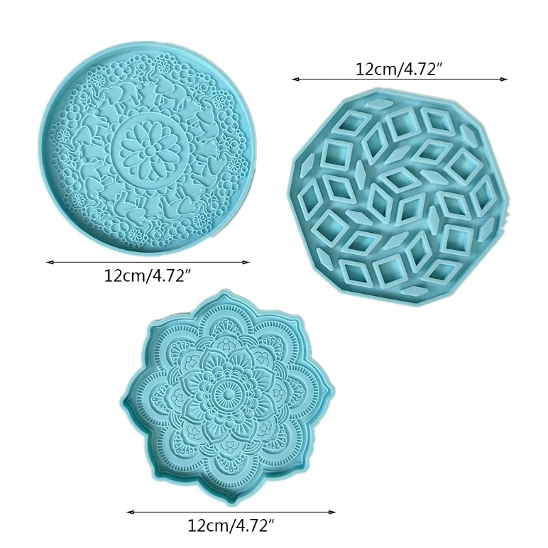 

13MC Silicone Mandala Coaster Mold Epoxy Resin Casting Molds for Home Decoration