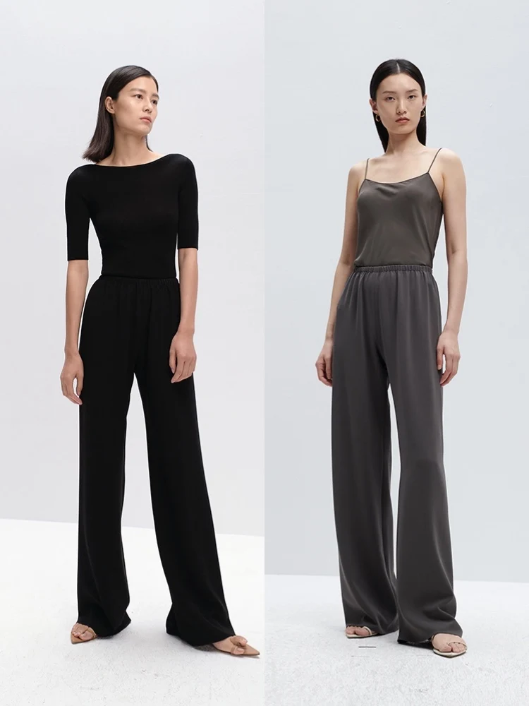 

Spring Summer 2021 New Arrivals Triacetate Long Wide Leg Pants Women