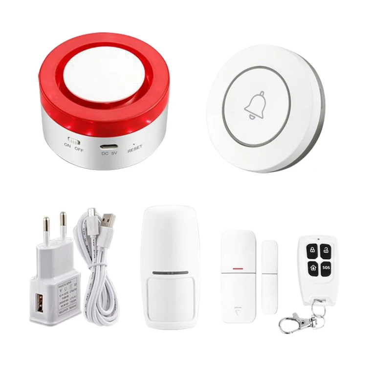 Smart WiFi Home Security Alarm System 433MHz Wireless Strobe Siren Compatible with Alexa Google IFTTT Tuya APP EU Plu | Безопасность и