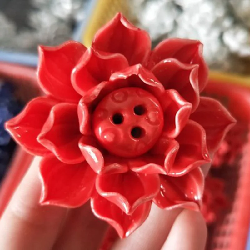 Керамическая горелка для благовоний в виде лотоса ручной работы украшение