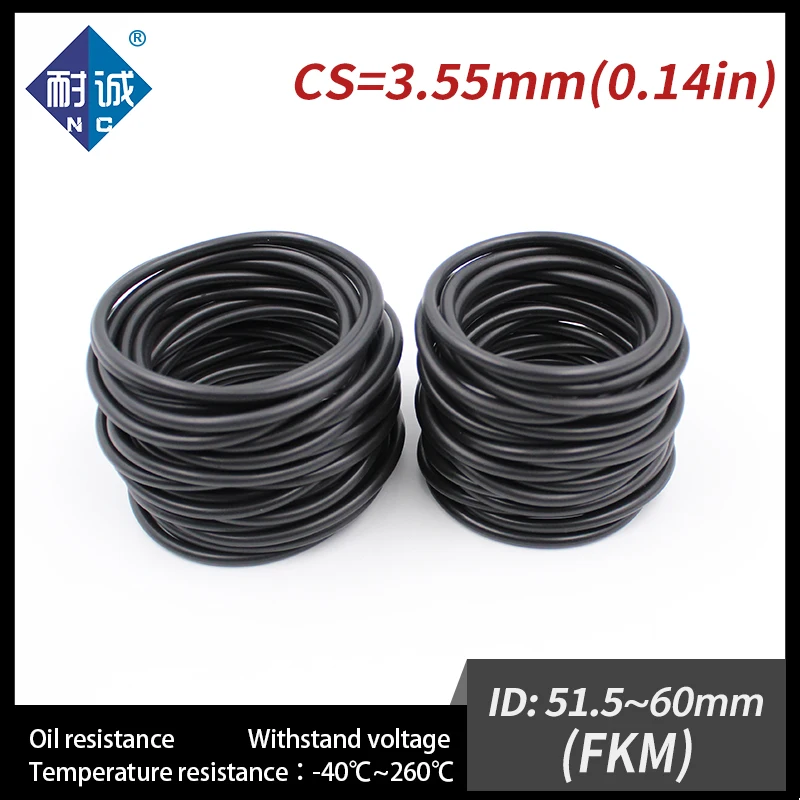 Резиновое кольцо 1 шт./лот черное уплотнительное FKM толщина 3 55 мм ID51.5/53/54/54/56/58/60
