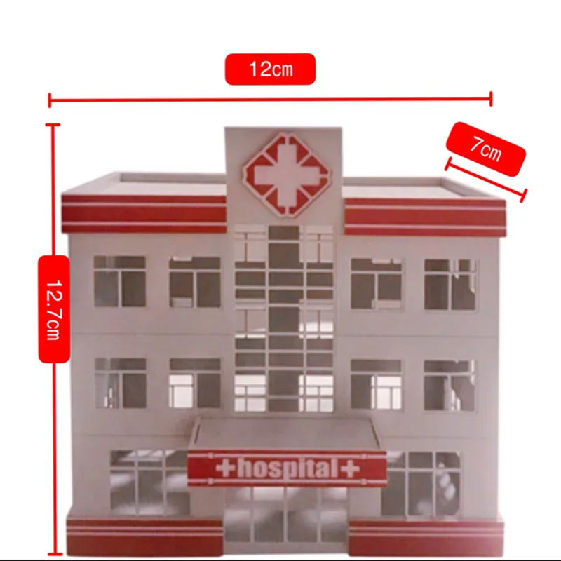 

1:87 HO Scale Sand Table Decoration DIY Assembly Model Hospital Building