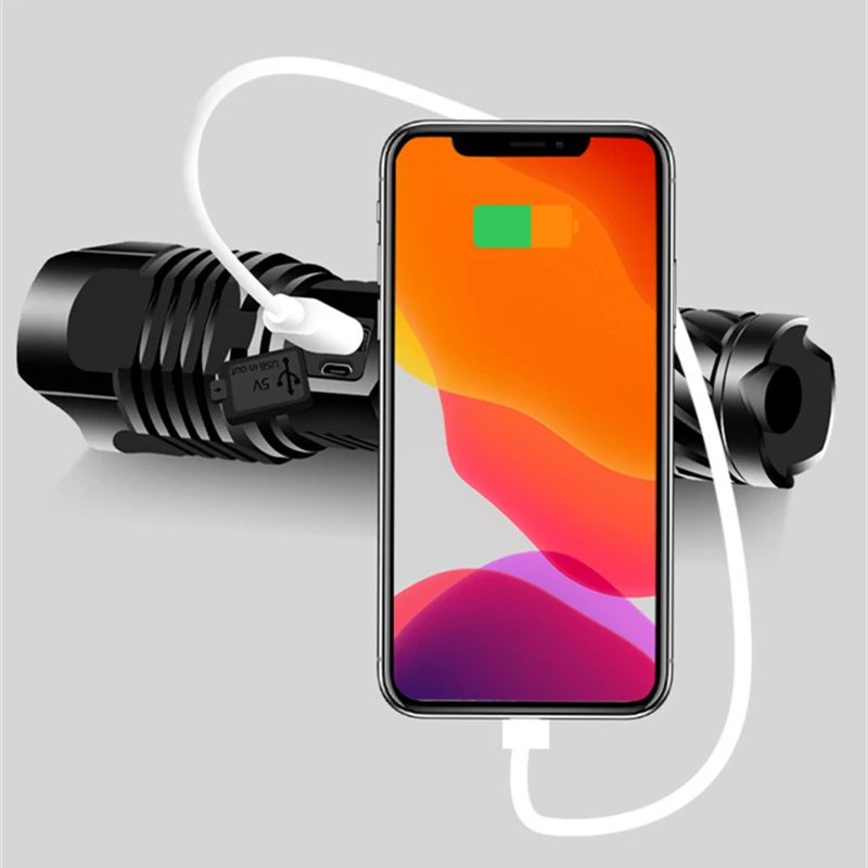 Водонепроницаемый тактический светодиодный фонарик XHP100 с аккумулятором