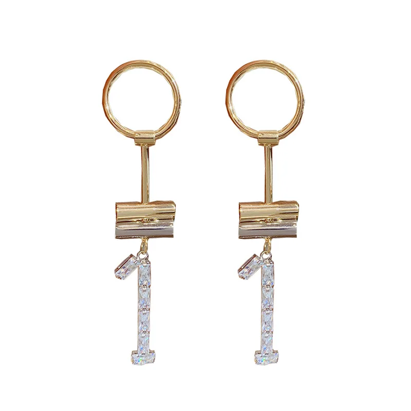 

Korean Big Fashion Number Geometric Drop Earrings For Women 2020 New Jewelry Personality Statement Earings Gifts
