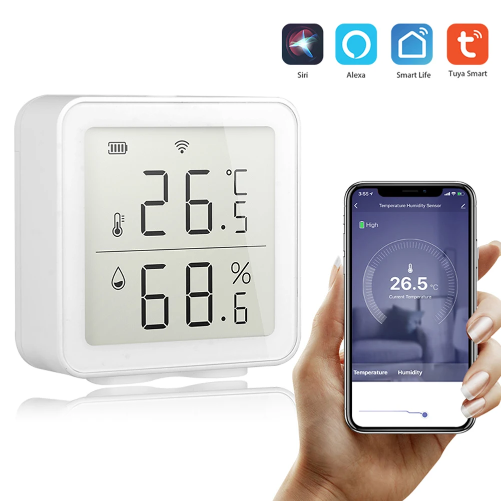 

WiFi 2.4GHz Temperature Humidity Detector Working With Smart Life/Alexa Google Wireless Air Quality Smart Sensor Monitor Analyze