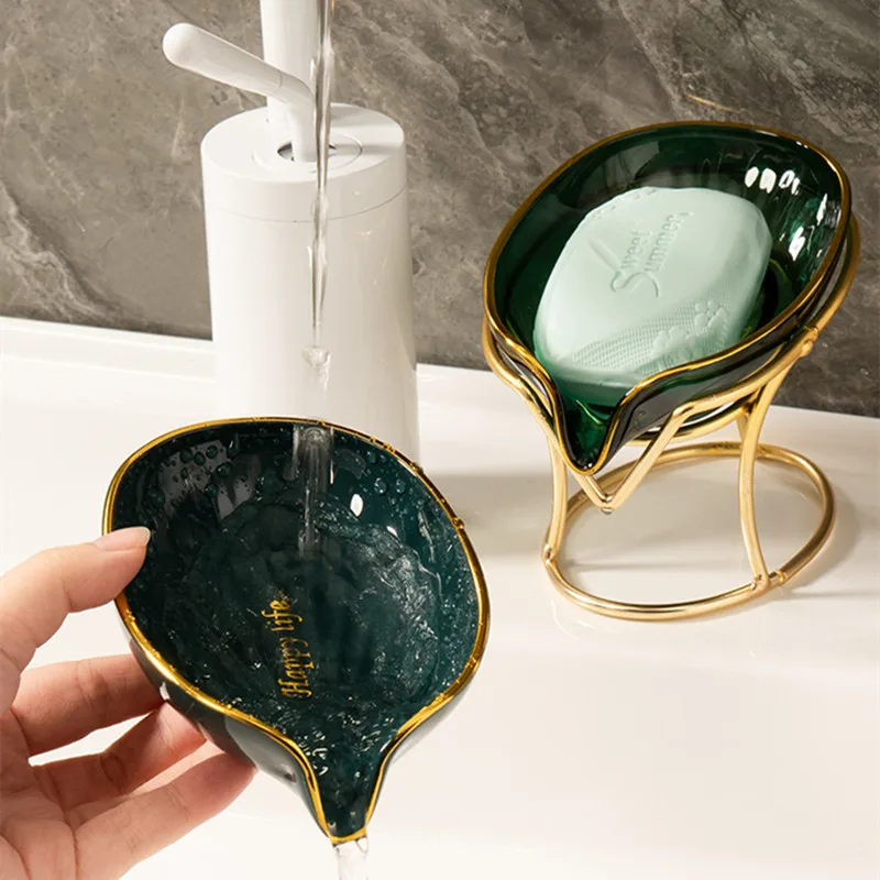 Light Luxury Toilet Soap Box Drain Storage Rack Household Dish Tray Creative Free Punch | Дом и сад