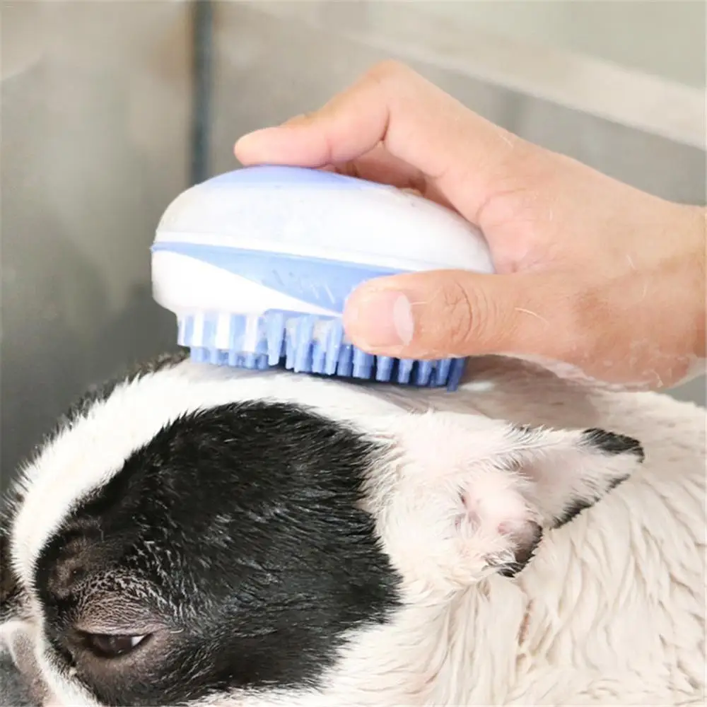 Pet Soft Silicone Multifunction Brush Cleaning Massage Dog Cat Shampoo Dispenser Scrubber |