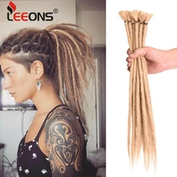 leeons 1020 strands handmade dreadlocks hair extensions 20black reggae synthetic crochet braiding hair for afro women and men