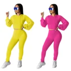 Женский спортивный костюм с капюшоном, одежда из двух предметов для ночного клуба