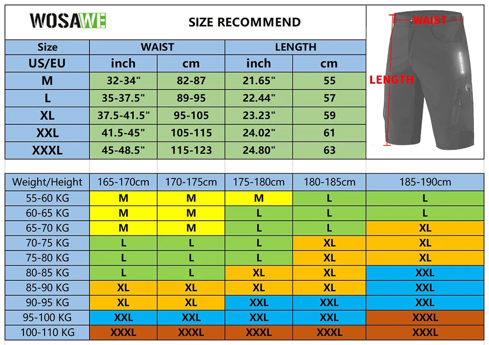 Мужские дышащие шорты для езды на мотоцикле WOSAWE быстросохнущие горной дороге MTB |