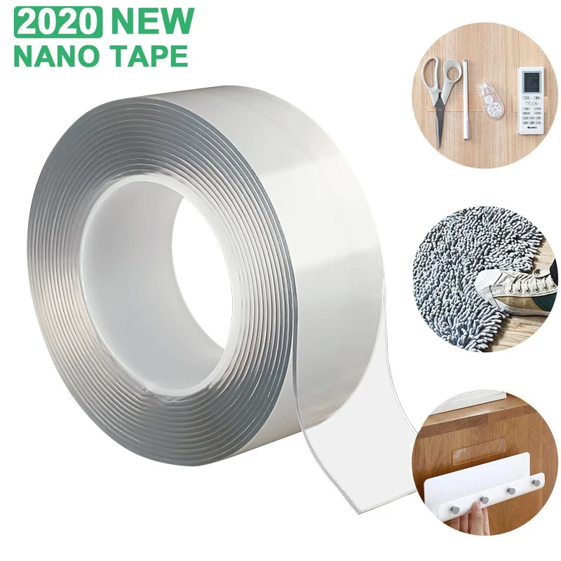 1 м/3 м/5 м нано волшебная лента Двусторонняя прозрачная без следов многоразовая