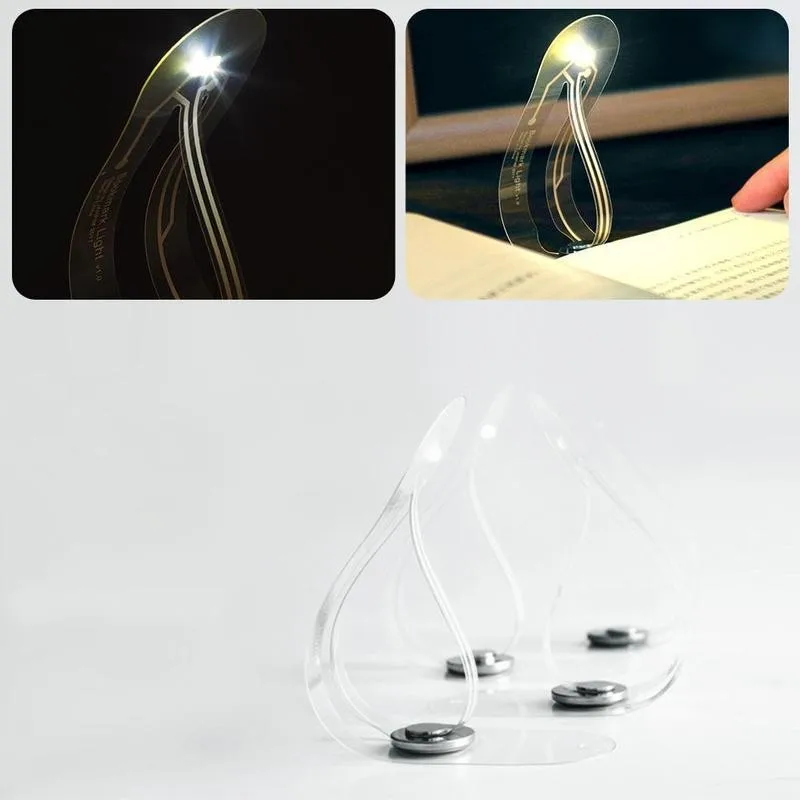 

1pcs Mini Ultrathin Led Book Light For Reading Bulbs Light Clip-on Bookmark Convenient Flashlight Card Novelty Night Foldab T7G5