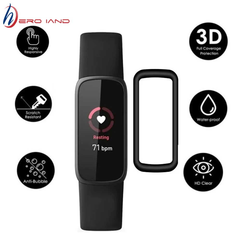 

5D Soft Fibre Glass Protective Film For Fitbit Luxe Full Curved Cover Screen Protector for Fitbit Luxe Accessories