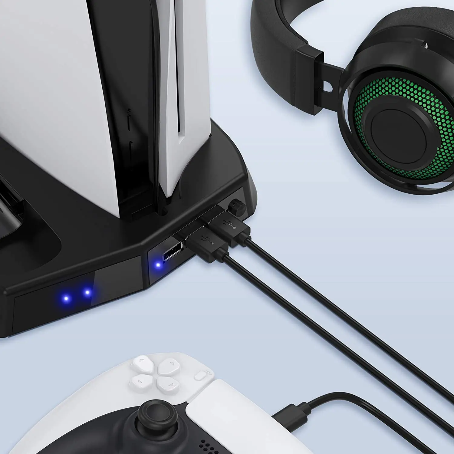 Вертикальная подставка для вентилятора PS5 цифровая версия с 14 игровыми слотами и