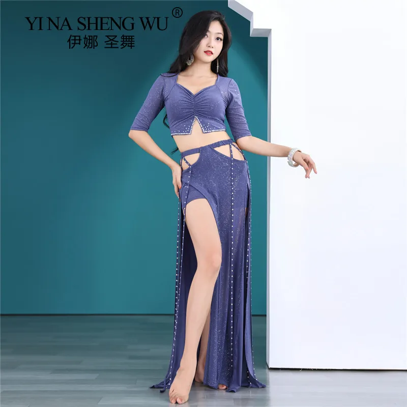 

Belly Dance Practice Clothes Sexy Drilling Suit Water Yarn Skirt Oriental Dance Professional Performance Service Group Clothes