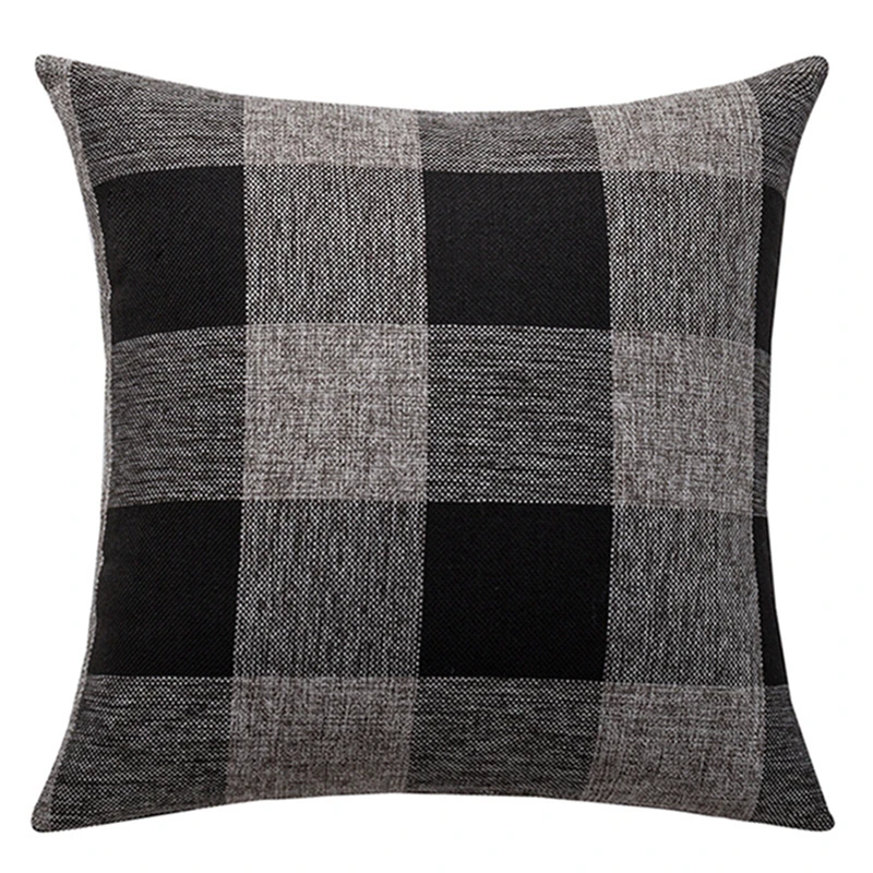 

Inyahome Pillow Cover Buffalo Plaid Black White Check Plaid Cushion Decorative Pillows Cotton Linen Throw Pillow Covers Chrismas