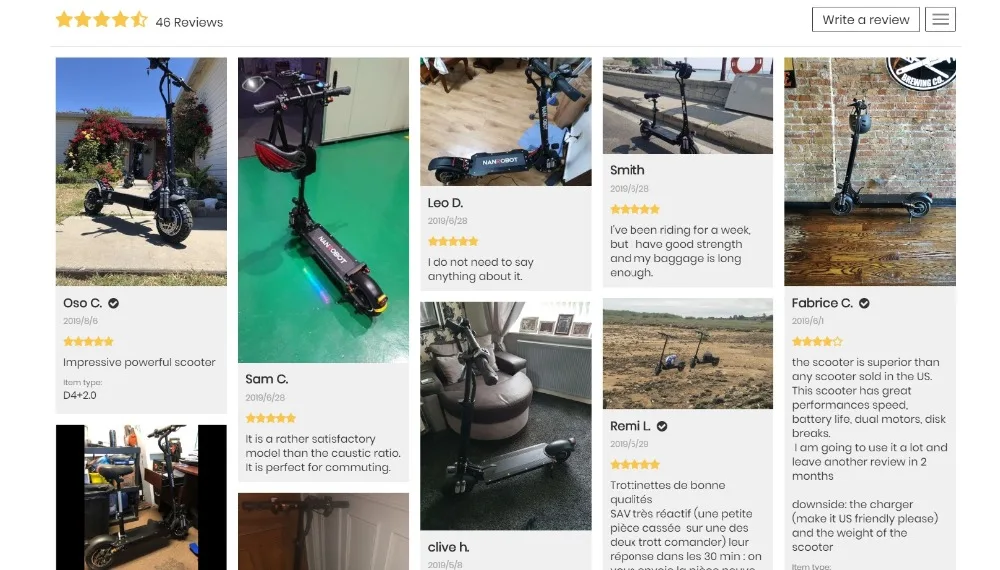 NANROBOT D4+ Модернизированный Электрический скутер для взрослых 1" 52 в 18/23. 4Ah 2000 Вт Мощный мотор 45 км/ч и 40 км/ч 2 колеса самокаты