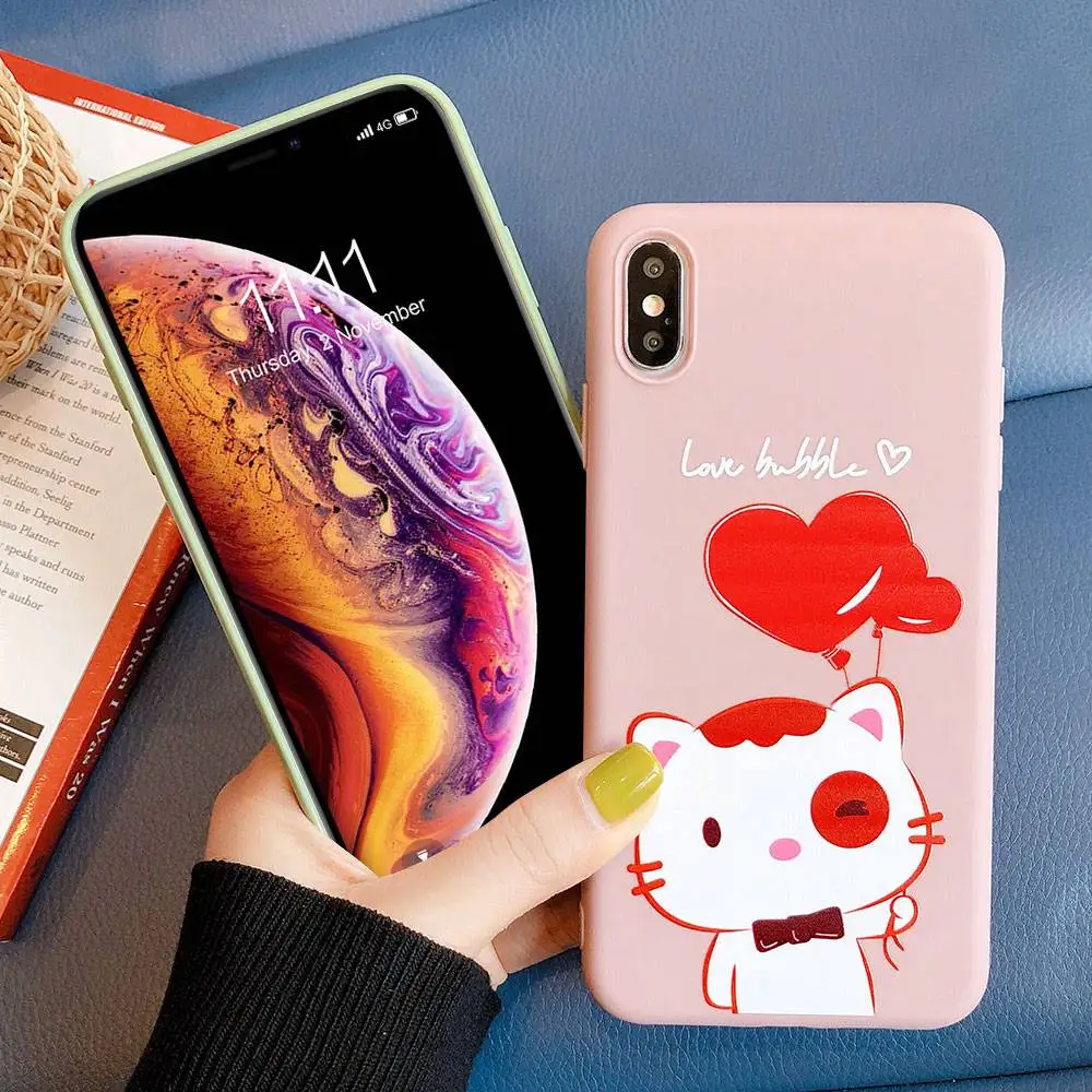 KISSCASE чехол с милым котом для iPhone XS MAX XR 7 8X10 6 Plus 6s Мягкий из ТПУ Funda 8 Coque |