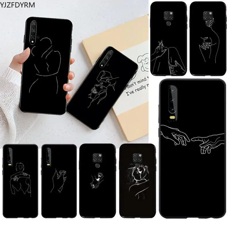 

Minimalist Line Sexy Couple Phone Case for Huawei P40 P30 P20 lite Pro Mate 30 20 Pro P Smart 2020 prime