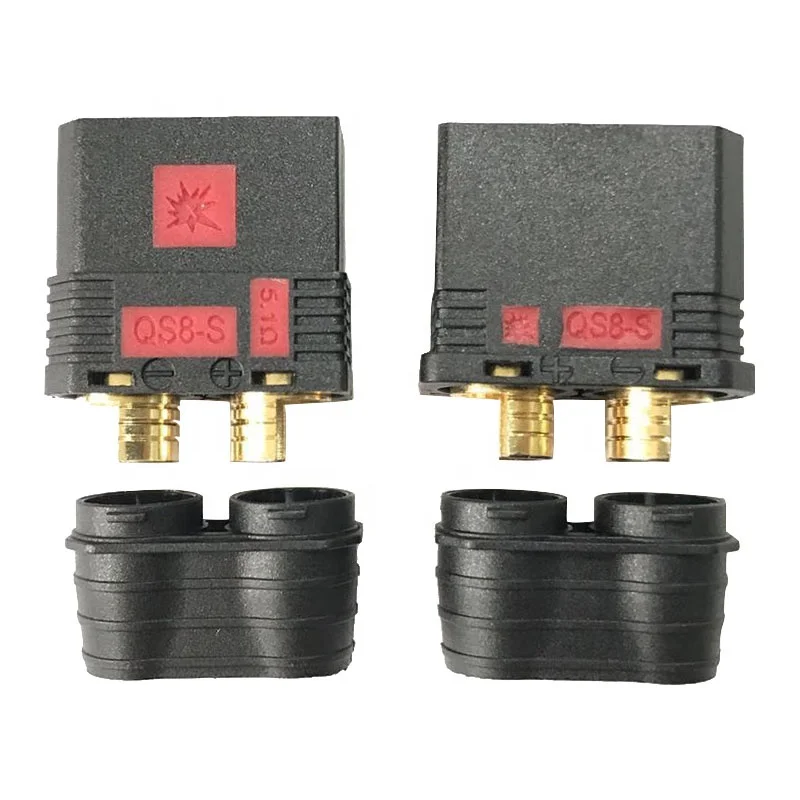 QS8-S Anti-spark Battery Connector Large Current Male Female Gold-plating QS8 Plug For RC Car Model Plane UAV Drone