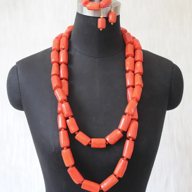 4UJewelry 18-20 мм большой коралловый ювелирный набор 2 слоя длинный дизайн Дубай