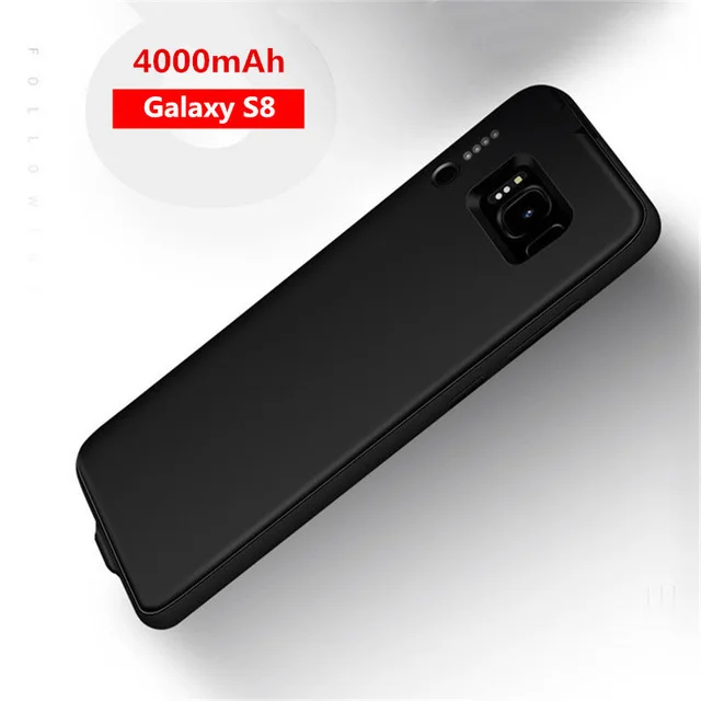 4000 мАч запасной внешний аккумулятор чехол для samsung S8 чехол для батареи 5000 мАч чехол для батареи s для samsung Galaxy S8 Plus чехол для питания - Цвет: Black for S8