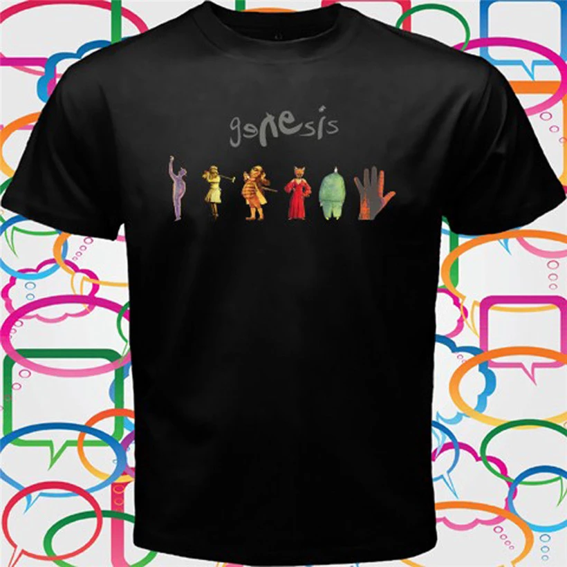 Genesis Album Logo Rock Band Legend Мужская Черная Футболка размер S до 3XL футболка с принтом