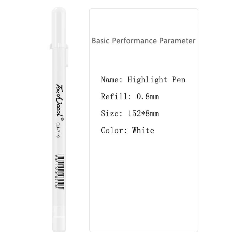 Ручка гелевая с белыми чернилами 0 8 мм 3 шт. | Канцтовары для офиса и дома