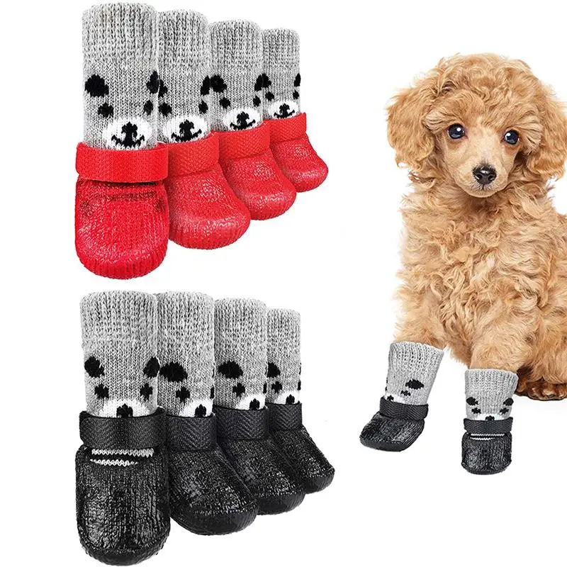 4 pz/set scarpe impermeabili per cani da compagnia stivali da pioggia antiscivolo calzature per cani