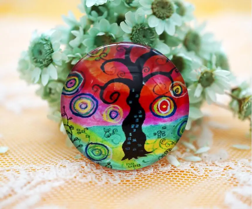 2PCS/lot Round 30MM life Tree Glass Cabochon for make bracelet necklace Jewelry women earring pins brooch craft supply | Украшения и