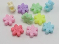 100 mixed pastel color acrylic snowflake pony beads 16mm for kids craft kandi