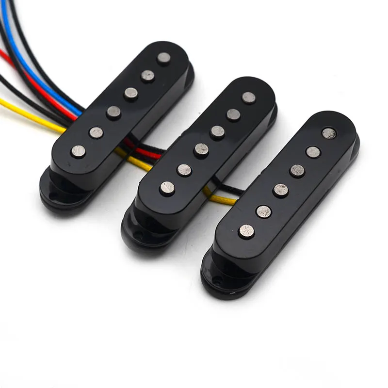 Alnico 5 одновитковая катушка в шахматном порядке Топ углеродное волокно бобины пикап Электрогитары пикап шеи/средний/мост 50/50/52 мм для FD гитары черного цвета