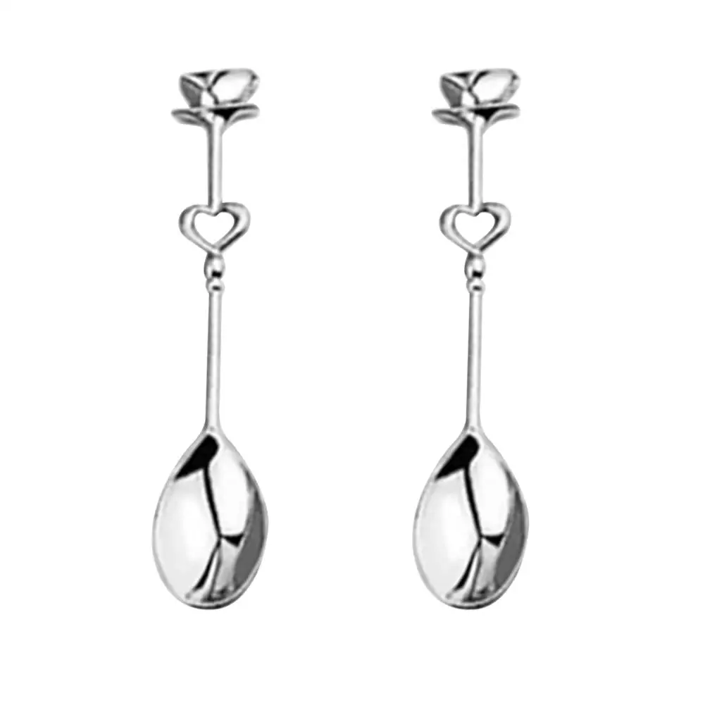 

1Pair Heart Tea Coffee Drinking Spoon Teaspoon Bridal Shower Wedding Party Favor