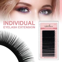 natuhana 16lines 8 15mm mixed eyelash extension matte black synthetic mink soft false eyelashes faux lashes korean makeup tools