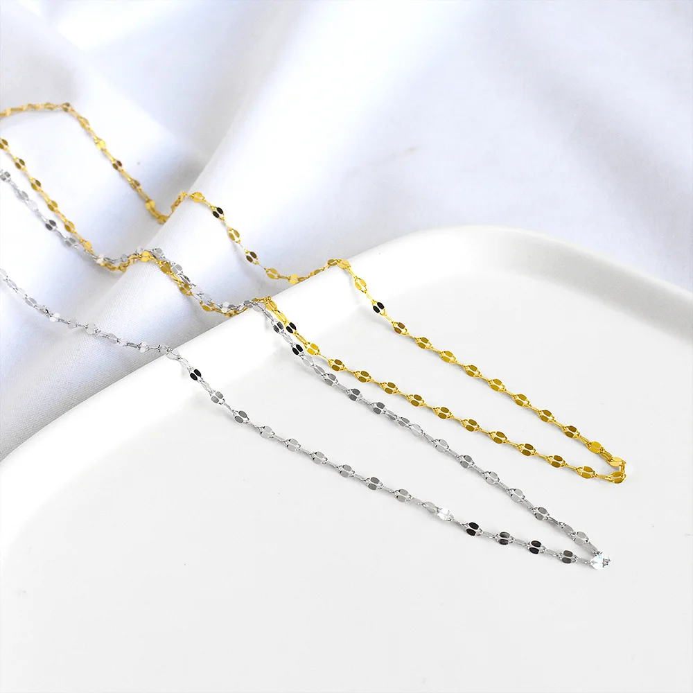 100% Стерлинговое серебро 925 колье гофрированное шикарное корейское чешуя цепочка