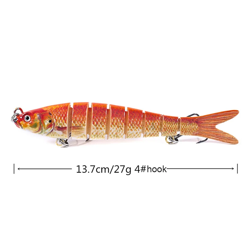 

3PCS Multi Jointed Fishing Lure 8 Segment Minnow Hard Artificial Bait Wobblers Bass Pike Crankbait Fishing Tackle