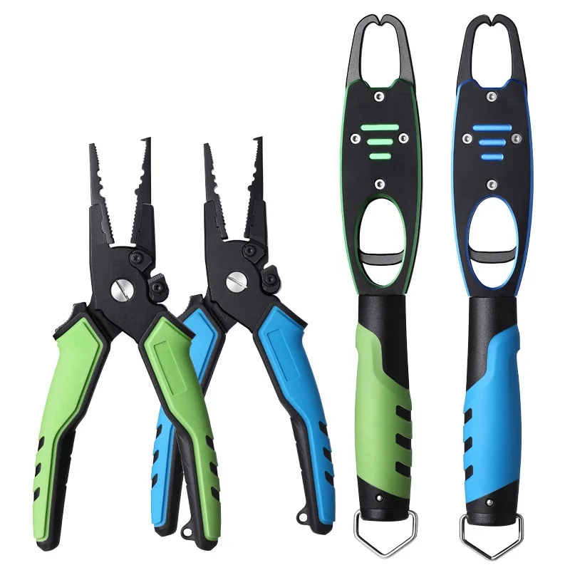 

Portable Aluminum Alloy Fishing Pliers And Fishing Gripper Set Fish Lip Grip Line Cutter Hook Remover Kit Fishing Tackle Tools