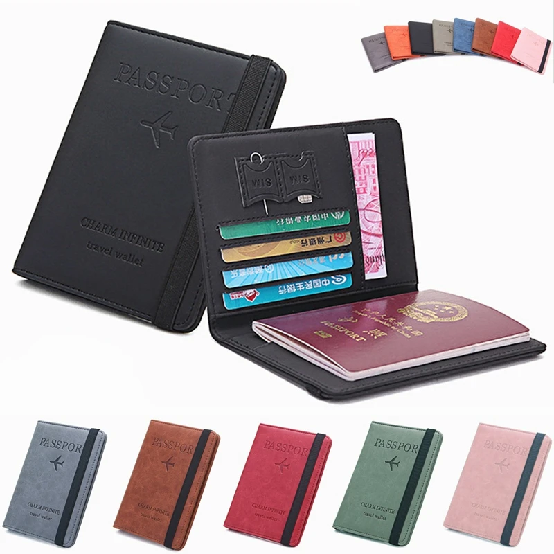 Унисекс кошелек для паспорта Повседневный многофункциональный сплошной цвет