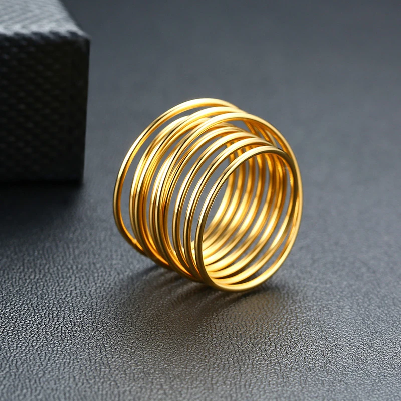 Модное женское кольцо бесконечность спиральная пружина нержавеющая сталь