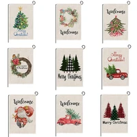 1pcs christmas santa claus decorative winter welcome garden flag banner party home banner party home santa murals new year