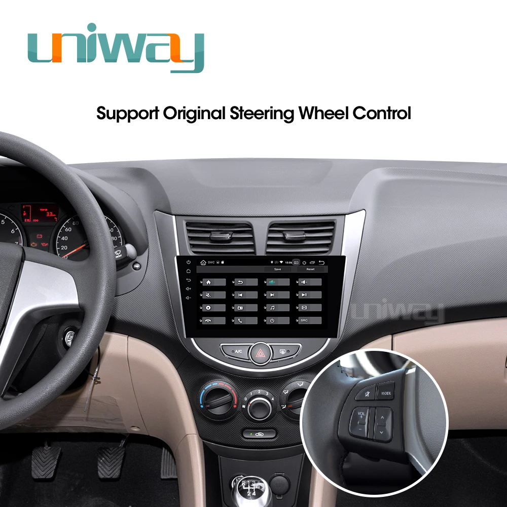 Автомагнитола Uniway ARN9071 2 din android 9 0 dvd для hyundai solaris accent verna 2011 2013 2014 2015 | Автомобили и