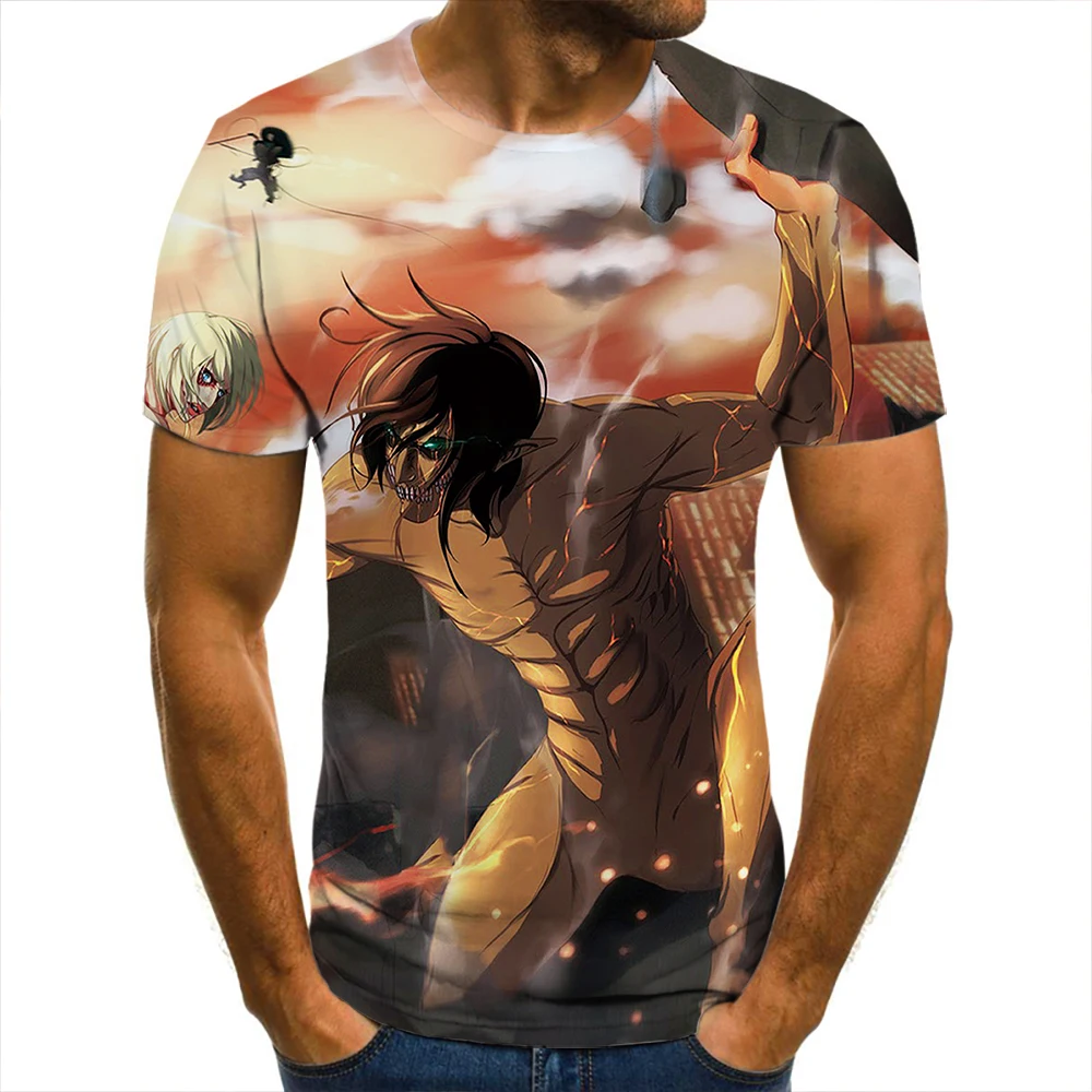 

3D Men's T-shirt Attack Titan Costume Children's Short Sleeve Cool T-shirt Fashion Casual Summer Streetwear