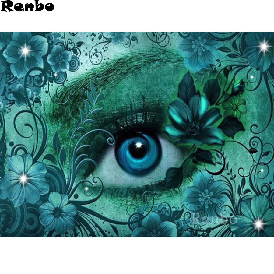

Diamonds Embroidery DIY Diamond painting Eyes Flower 5D Full Drill Square Round Rhinestone Mosaic Cartoon Wall Home Decoration