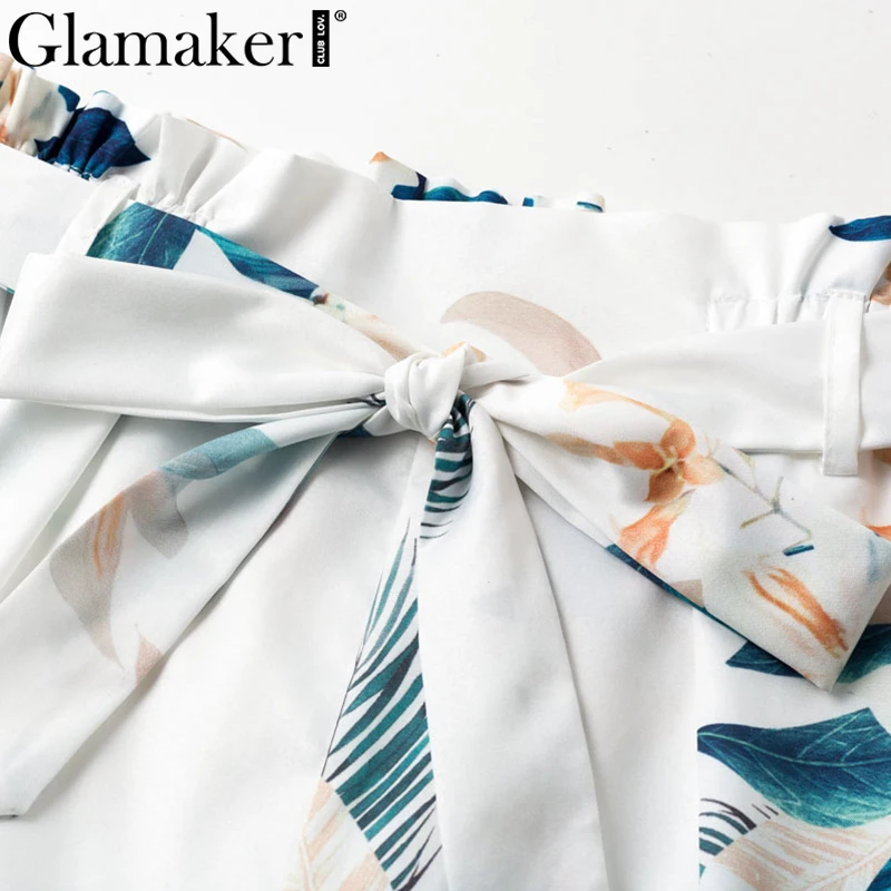 Брюки Glamaker в богемном стиле женские на шнуровке с широкими штанинами принтом