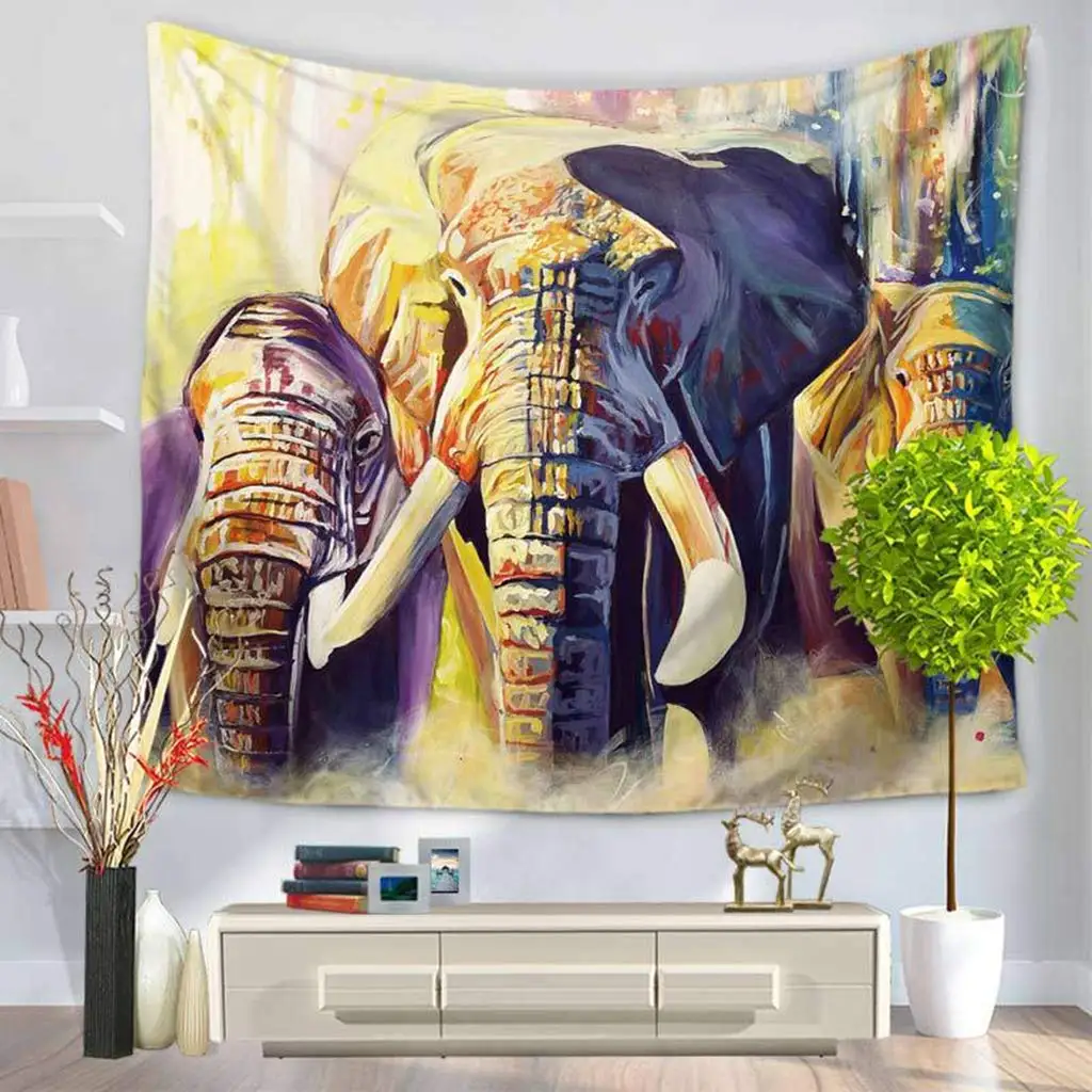

Psychedelic Elephant Tapestry Unique Mandala Unique Indian Custom