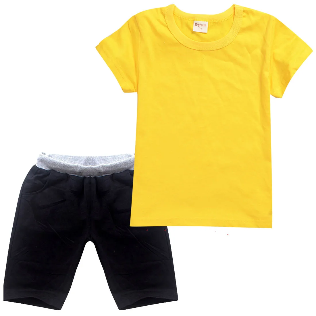 Однотонная футболка с коротким рукавом и шорты для маленьких мальчиков - купить