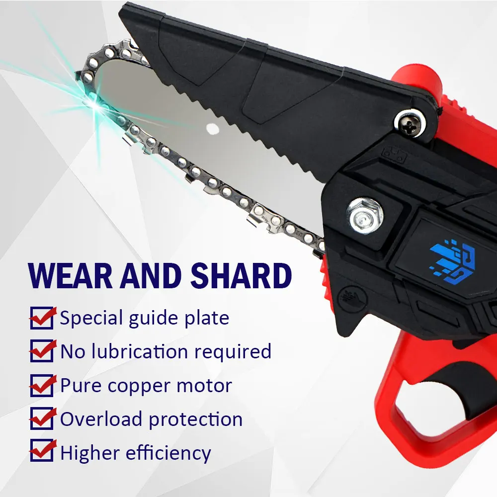 4 дюйма 1000 Вт Мини электрическая пила 128Vf литий бензопила Портативный с помощью